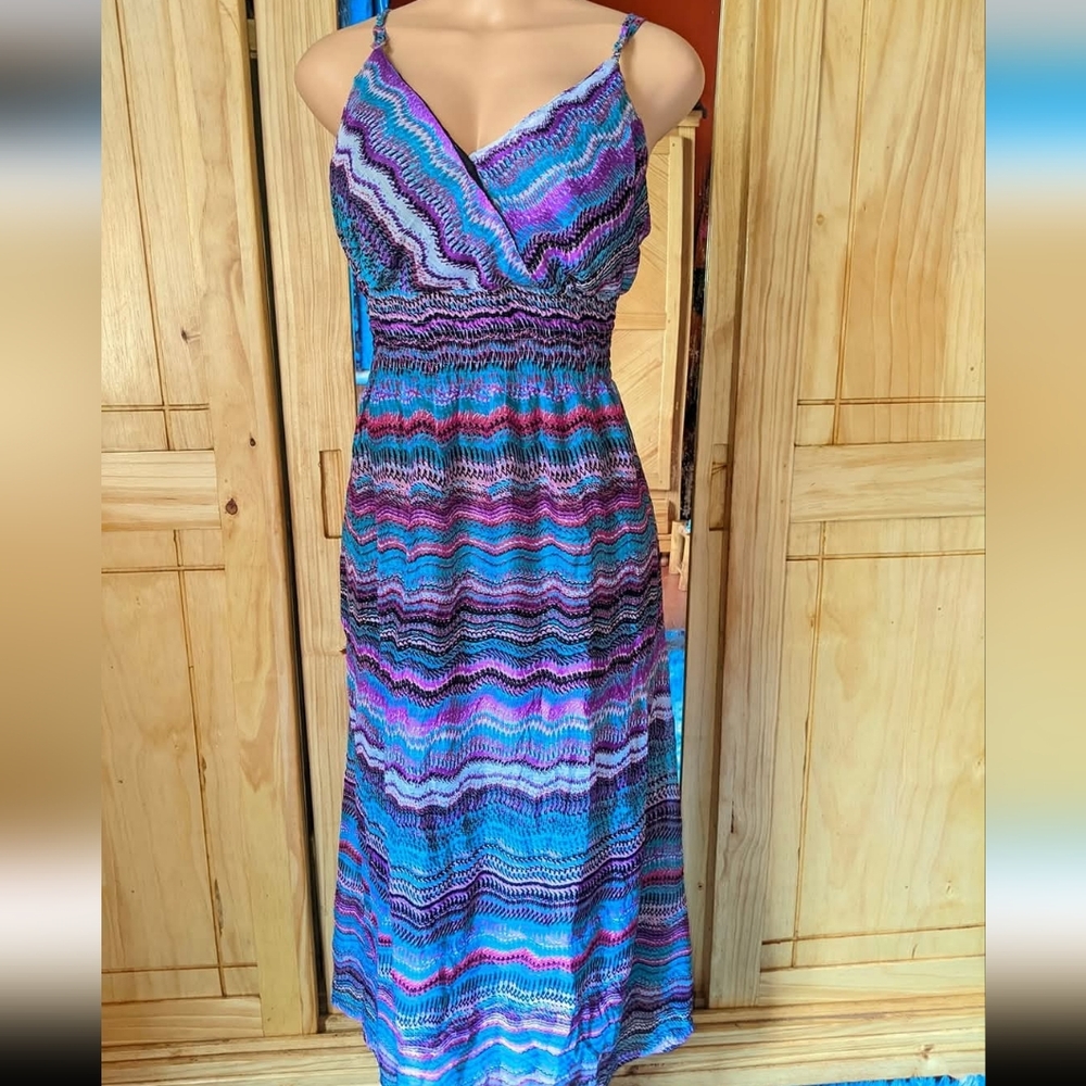 She's Cool Vibrant Blue and Purple Dress